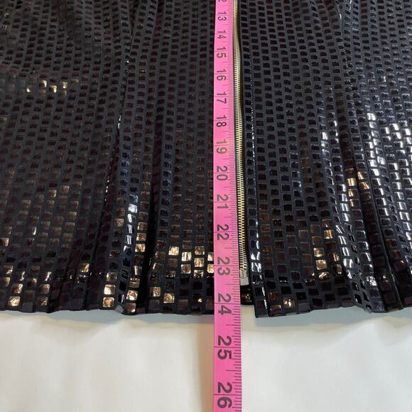 Exclusively Misook Black Square Pattern Shiny Full Zip Jacket Women Sz S - Picture 12 of 12